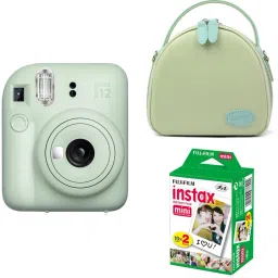 FUJIFILM Instax mini 12 Mint Green Camera with green shell bag and 20 Shots film Instant Camera-picture-16