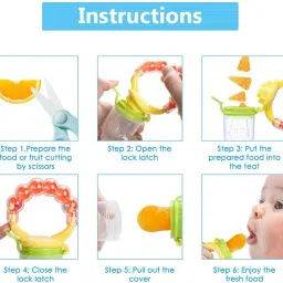 crescent Soft Silicone Fruit Teethers for Babies|Safe -100% BPA-Free Teether Set Feeder image 4
