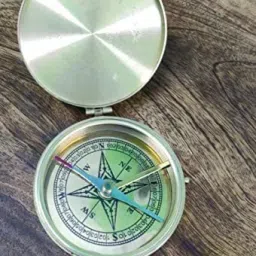 Vintage Engraved Compass, Directional Magnetic Pocket Compass, With Wooden Box Compass-16