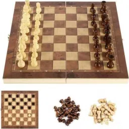 Folding Chess Set - Handmade Game Board with Storage, Perfect for Adults 6 cm Chess Board-10