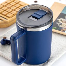 Product For Every Coffee, Tea, Etc., (Pack Of 1, Dark Blue) Slipper Lid Stainless Steel, Plastic Coffee Mug-image-84