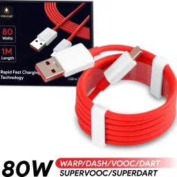 vismac USB Type C Cable 8 A 1 m copper 80W/6.5A Compatible Data Sync Fast Charging Cable Supports Dash/Warp Charging-16