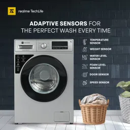 realme techlife 8 kg In-built Heater with ExpertWash Fully Automatic Front Load with In-built Heater Grey image 2