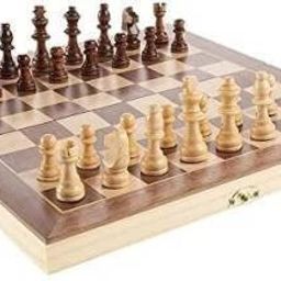 Wooden Educational Chess Board Set with Folding Chess Board 2 Player Party 6 cm Chess Board-66