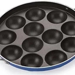 12 Cavities Non Stick Appam Patra with Lid Paniyarrakal Paniyaram Maker Pan Cake Paniarakkal with Lid 12 L capacity 23 cm diameter-image-98