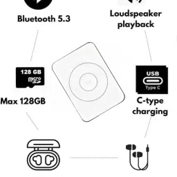 XZOR All-in-One Bluetooth MP3 Player – Auto Pairing, Speaker, Dual Mode, Up to 128GB MP3 Player image 2