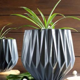 harla arts Precious Horcrux Grey Porcelain Floor Planters-picture-3