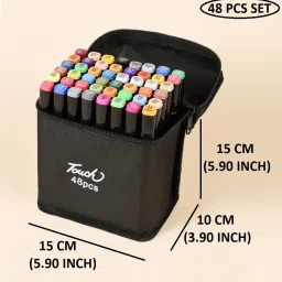 nightstar 48 Colors Alcohol Based Dual Head Broad and Fine Tip Marker Drawing Pen with Bag image 5