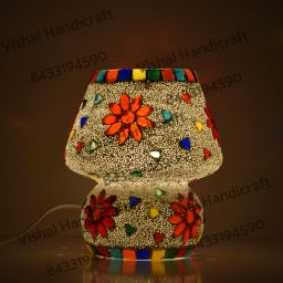 Home Decor Mosaic Glass Table Lamp Table Lamp (18.1 cm, Multicolor) Night Lamp-15