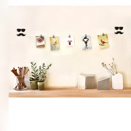 VAH Kya Bat Hai !! Black Goggles & mustache wooden Hanging Photo Display with Wood Clips-image-19