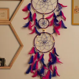 BS AMOR Pink & Blue Multi Colour Light Dream Catcher-45