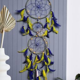 BS AMOR Yellow & Blue Wall Hanging Dream Catcher-18