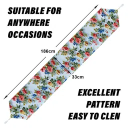 Kuber Industries Blue & Red Printed Table Runner image 3