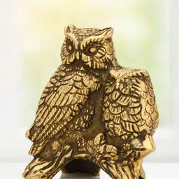 CraftVatika Gold-Toned Owl Bird Decorative Showpiece-image-93
