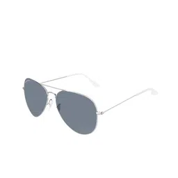 ROYALTAIL Unisex Aviator Silver Toned  Frame & Black UV Protected Lens Premium Sunglasses-41