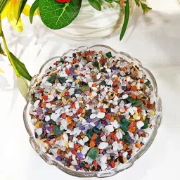 Natural Multicolor Chips Stone for Vastu Small Multi Color Tumbled Chip Crushed Reiki Crystal Healing Pebble Irregular Shaped Stone Tumble Gemstone Products Correction 100gm Regular Asymmetrical Crystal Stone-image-42