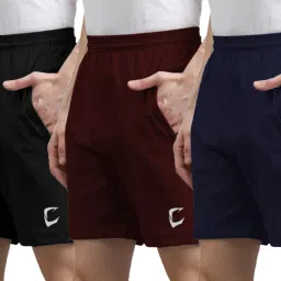 Pack of 3 Solid Men Multicolor Sports Shorts-picture-34