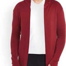 Men Kimono Style Full Sleeve Maroon Shrug-image-96