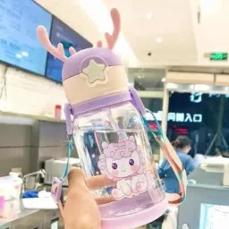 unicorn Kids School water Bottle for girls and boys BPA free With Strap 1000 ml-image-38