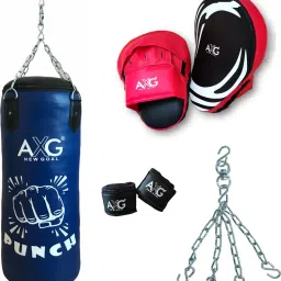 Complete Boxing Set Includes Unfilled Punching Bag 3 ft, Hand Wraps and 1 Pair Of Focus Pad Boxing Kit-image-37