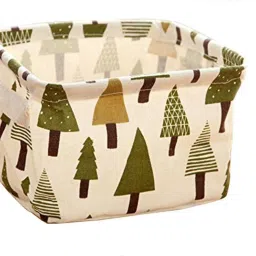 Cotton, Nylon Fabric Storage Basket Bins, Home Decor Canvas Organizers Bag Adult Makeup, Baby Toys Liners, Books (1 Unit, Tree) Storage Basket-image-84