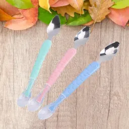 3pc Silicone Baby Fruit Spoon Scraper for Baby Feeding 2 in 1- Plastic-picture-5