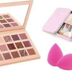 Color Icon Nude Eye Shadow Palette with 7pcs brushes, eyeliner & 2 Sponges-image-35