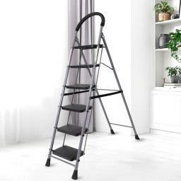 6 Step Ladder for Home with Safety-Clutch & Wide Anti Skid Steps Stool Foldable Steel Ladder-21