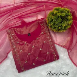 fillworks Women Net Ethnic Top Dupatta Set image 3