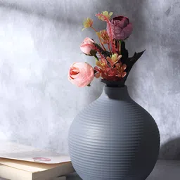 Decor de Maison Bella Blue Enamel Textured Flower Vase-image-52