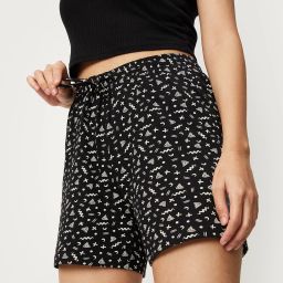 Printed Women Black Night Shorts-image-24