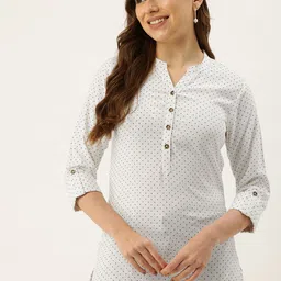AMUKTI Mandarin Collar Polka Dots Printed Tunic-picture-54