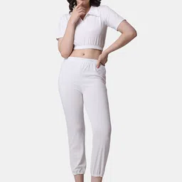 Popwings Shirt Collar Crop Top With Joggers-picture-47
