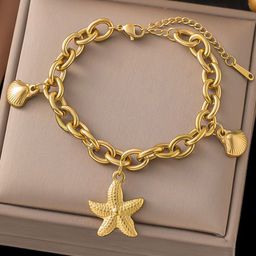 MYKI Women Gold-Plated Charm Bracelet-10