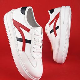 The Roadster Lifestyle Co. Women White & Red Lightweight Sneakers-23