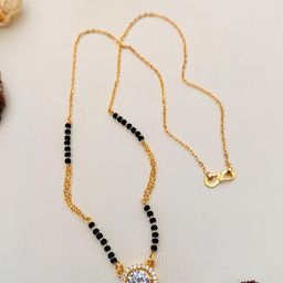 Anouk Gold-Plated AD-Studded & Beaded Mangalsutra-image-37