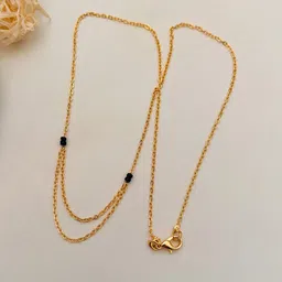 Anouk Gold-Plated American Diamond Studded & Beads Brass Mangalsutra-picture-9