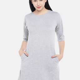 STATUS MANTRA Round Neck T-shirt Dress-image-65