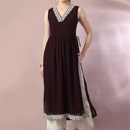 Myshka V-Neck Kurta With Palazzo-image-15