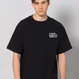 Besick Pure Cotton Round Neck Short Sleeves Oversized Casual T-shirt-image-62