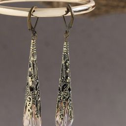 SOHI Peach-Coloured & Gold-Plated Contemporary Drop Earrings-image-55