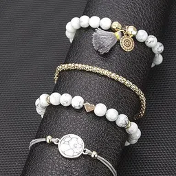 Fashion Frill Set Of 4 Gold-Plated Multistrand Bracelet-image-11
