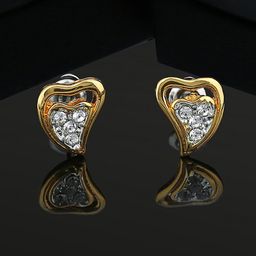 Estele Gold-Plated Heart Shaped Studs Earrings-37