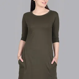 Free Authority Cotton Round Neck A-Line Dress-image-65