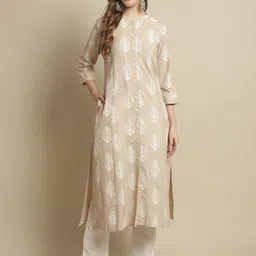 Pistaa Ethnic Motifs Printed Cotton Straight Kurta-picture-25