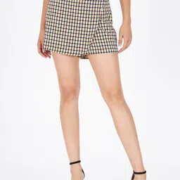 Kibo Checked High-Rise Mini Skorts-picture-19