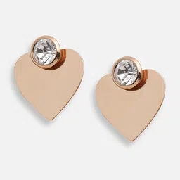 SOHI Gold-Plated Heart Shaped Studs Earrings image 5