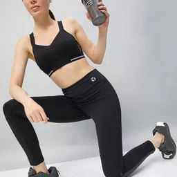 Technosport High-Rise Antimicrobial Dri-Fit Sports Tights with a Side Pocket-image-83