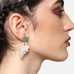 SOHI Gold-Plated Contemporary Drop Earrings-28