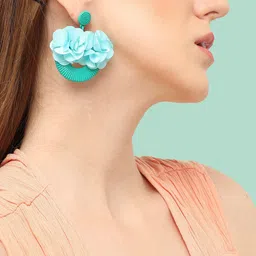 SOHI Gold-Plated Contemporary Drop Earrings-73